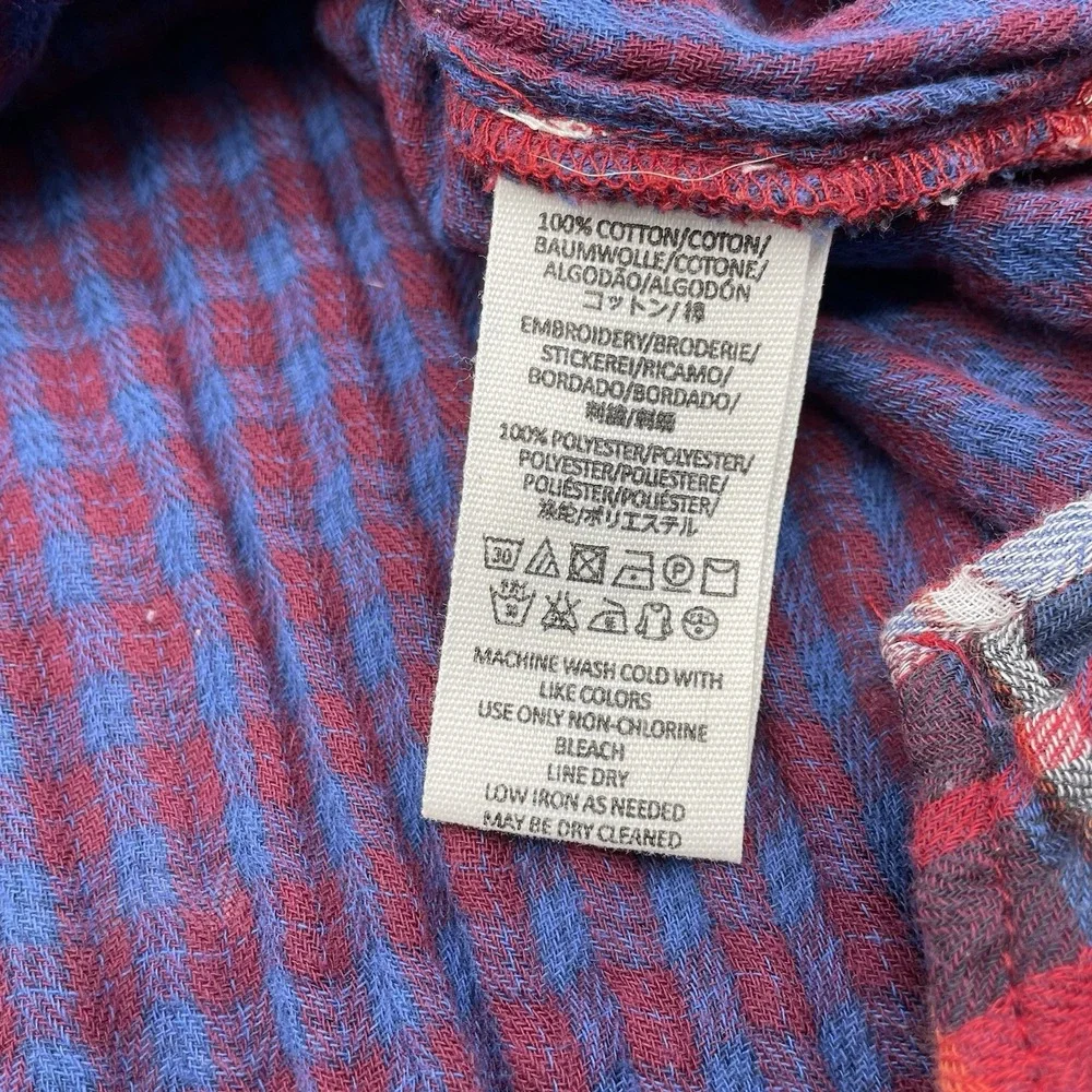 Free People‎ Magical Red Plaid Top Women's Casual Button down Shirt  Size Small